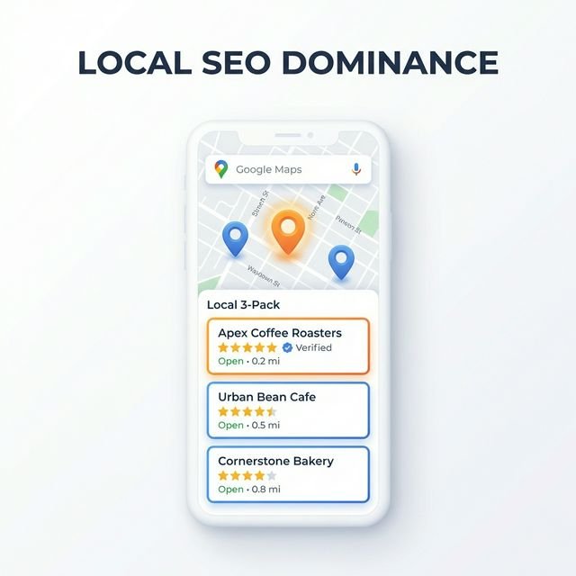 Google Maps 3-Pack showing local business rankings - Hybrid Tech Solutions Maps Optimization