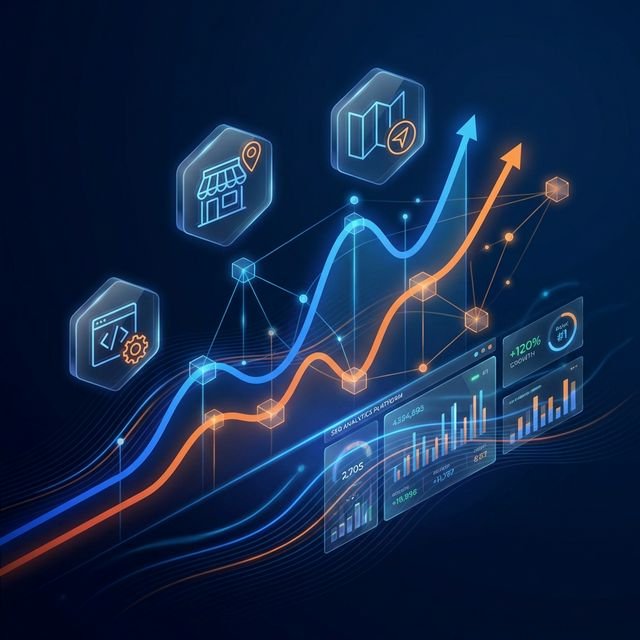 SEO Analytics Dashboard showing growth metrics for East Amherst businesses - Hybrid Tech Solutions